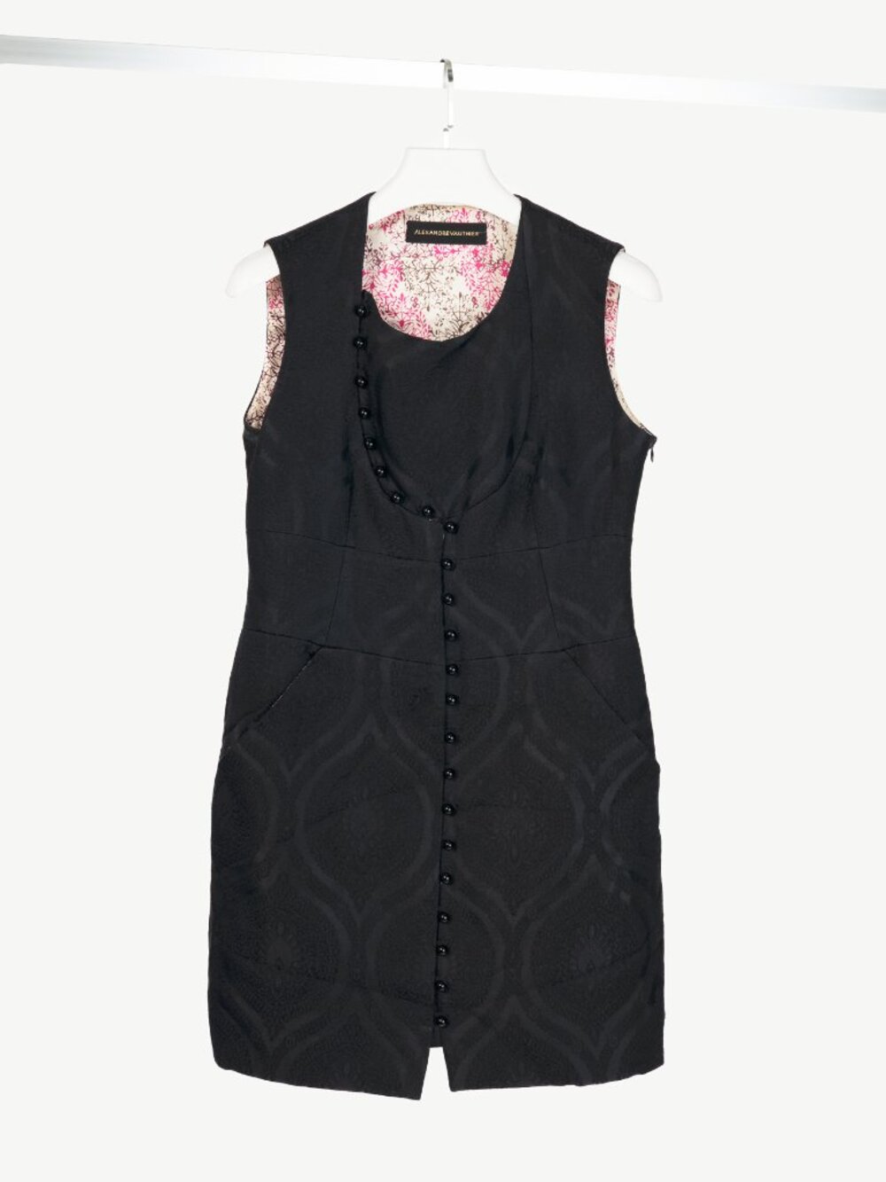 Alexandre Vauthier Black Baroque-Jacquard Sheath Dress